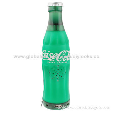 Bottle Shape Card Reader Speaker with FM Radio, Support TF Card/USB Drive (Green)